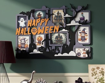 Halloween Picture Frame Collage – Photo Display for Kids Photos & Family Memories