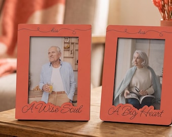 Grandparents Picture Frame Set – Personalized Wooden Photo Frames Grandma Grandpa from Grandkids