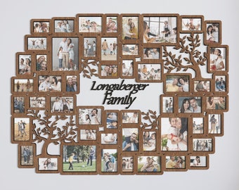 Personalized photo frame collage Large family tree wall decor Family gift Name sign Custom color picture frame collage Family frame 5x7 4x6