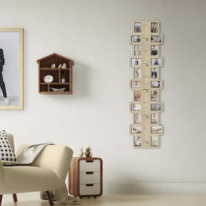 Wachstums-Chart aus Holz für Kinder Kinderzimmer Wanddekor Mehrere Bilderrahmen Benutzerdefinierte Farbe erstes Babygeschenk