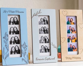 Personalized Magnetic Photo Booth Frame – Custom Engraved 2x6 Strip Holder