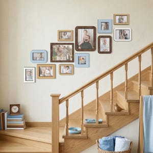 Gallery Wall Frame Set – Custom Wooden Photo Frames for Hallway or Staircase