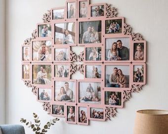 5 Year Anniversary Gift – Heart Photo Collage Frame, Love Picture Wall Decor, Wedding Display