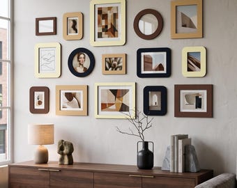 Statement Gallery Wall Frame Set – 15 Piece Wooden Collage Frames, Extra Large Photo Wall