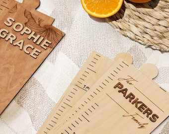 Montessori Growth Chart – Wooden Height Ruler for Kids Room & Nursery Wall Decor