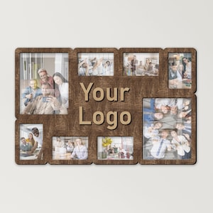 Custom photo frame for business logo Personalized office wall decor Corporate gifts for men Bespoke logo picture frames collage Boss gift