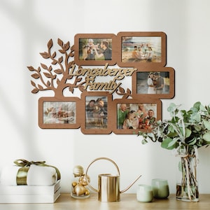 Personalized National Grandparents day photo frame collage Wall mounted family tree picture frame collage Custom text wall decor Many frames