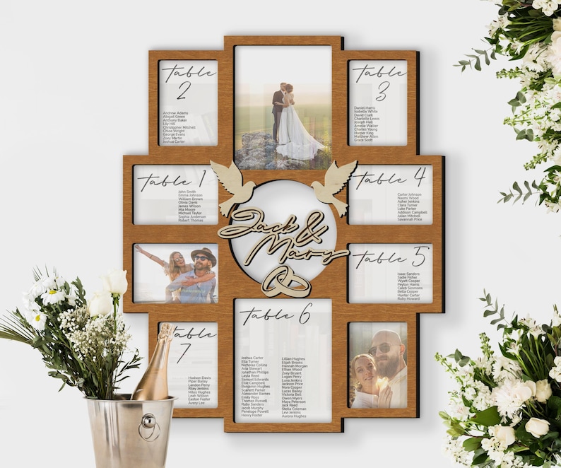 Personalized Wedding Seating Chart – Custom Board Sign, Photo Frame ...