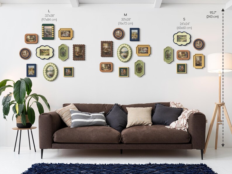 eclectic-wooden-gallery-wall-frame-set-colorful-boho-maximalist-decor
