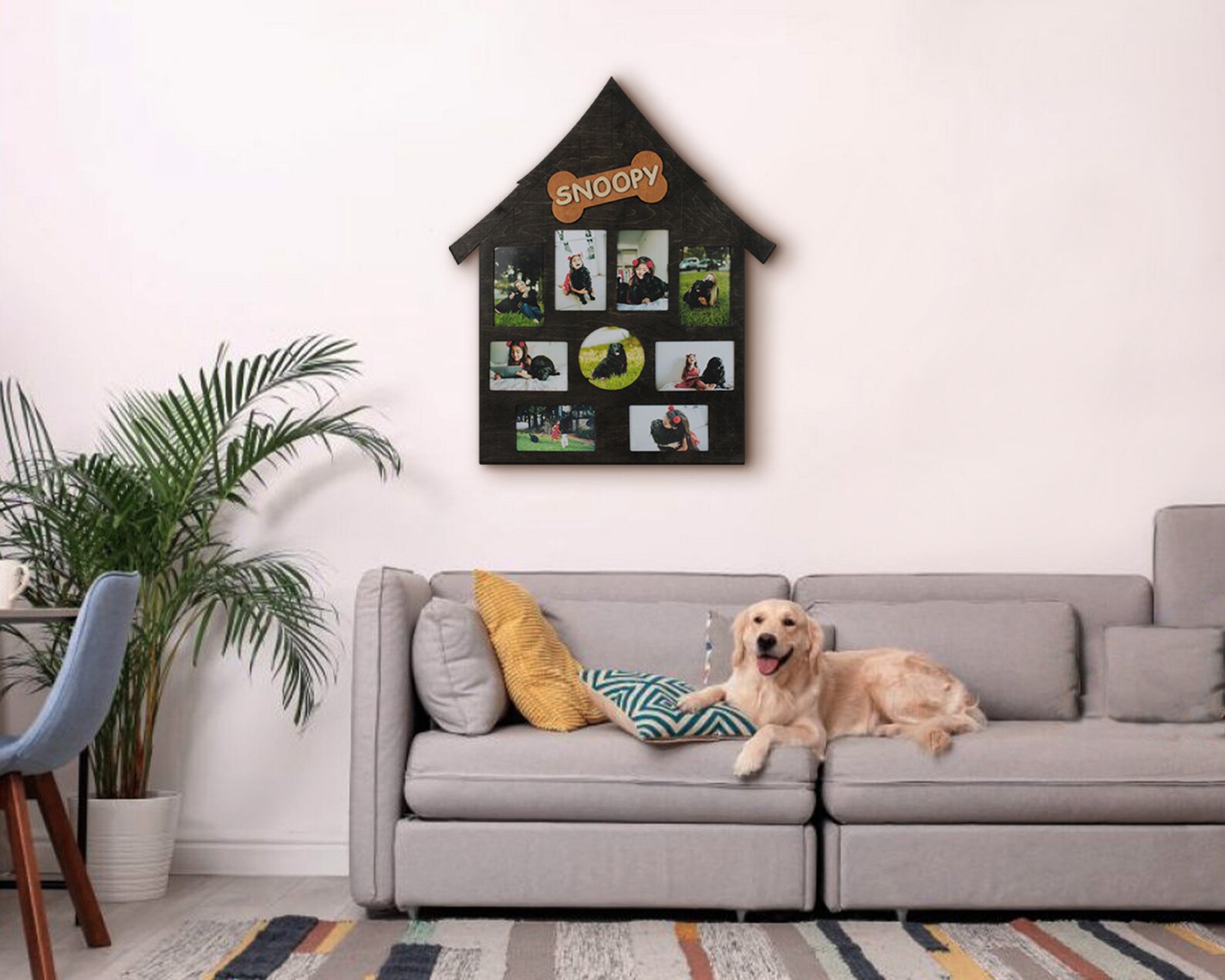 Custom dog photo frame collage Custom pet portrait Dog Etsy