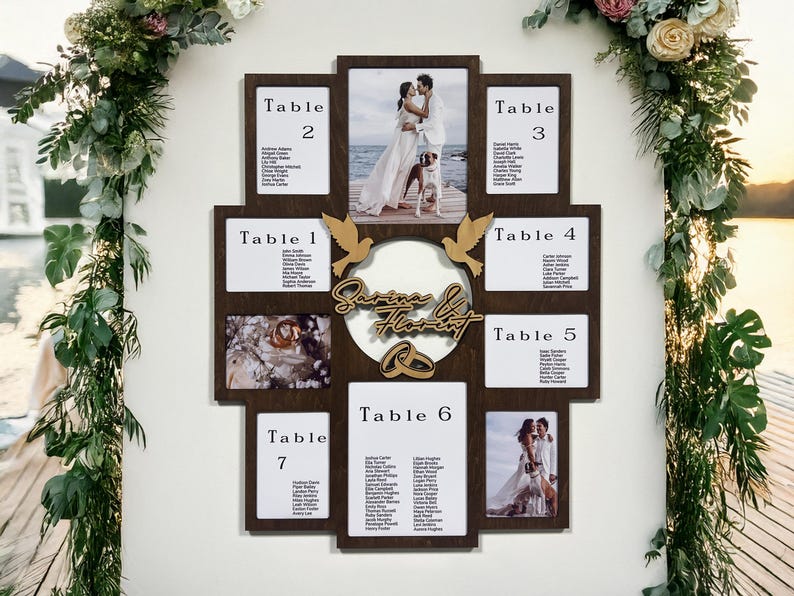 Personalized Wedding Seating Chart – Custom Board Sign, Photo Frame ...