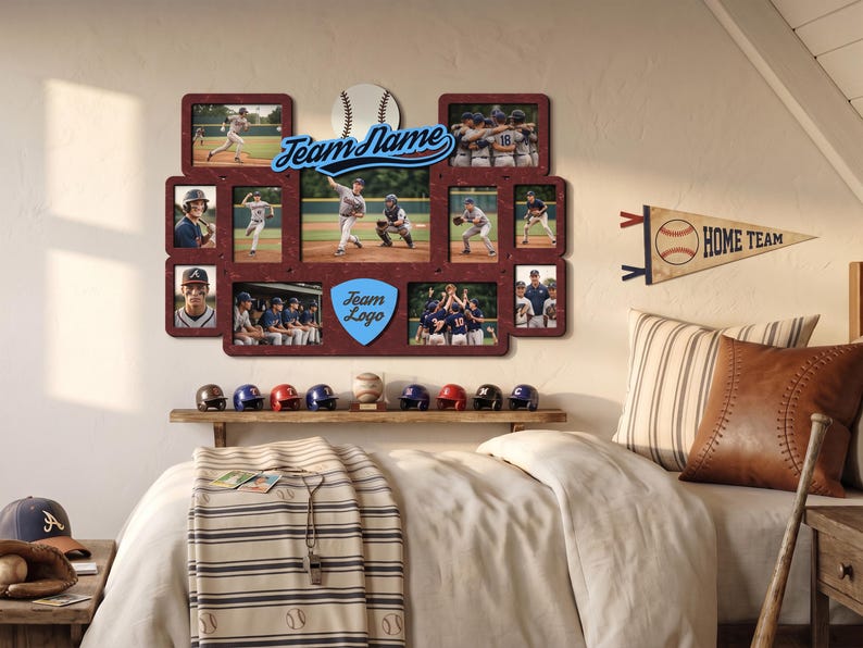 Baseball Photo Collage Frame – Personalized Team Memory Wall Decor - Etsy