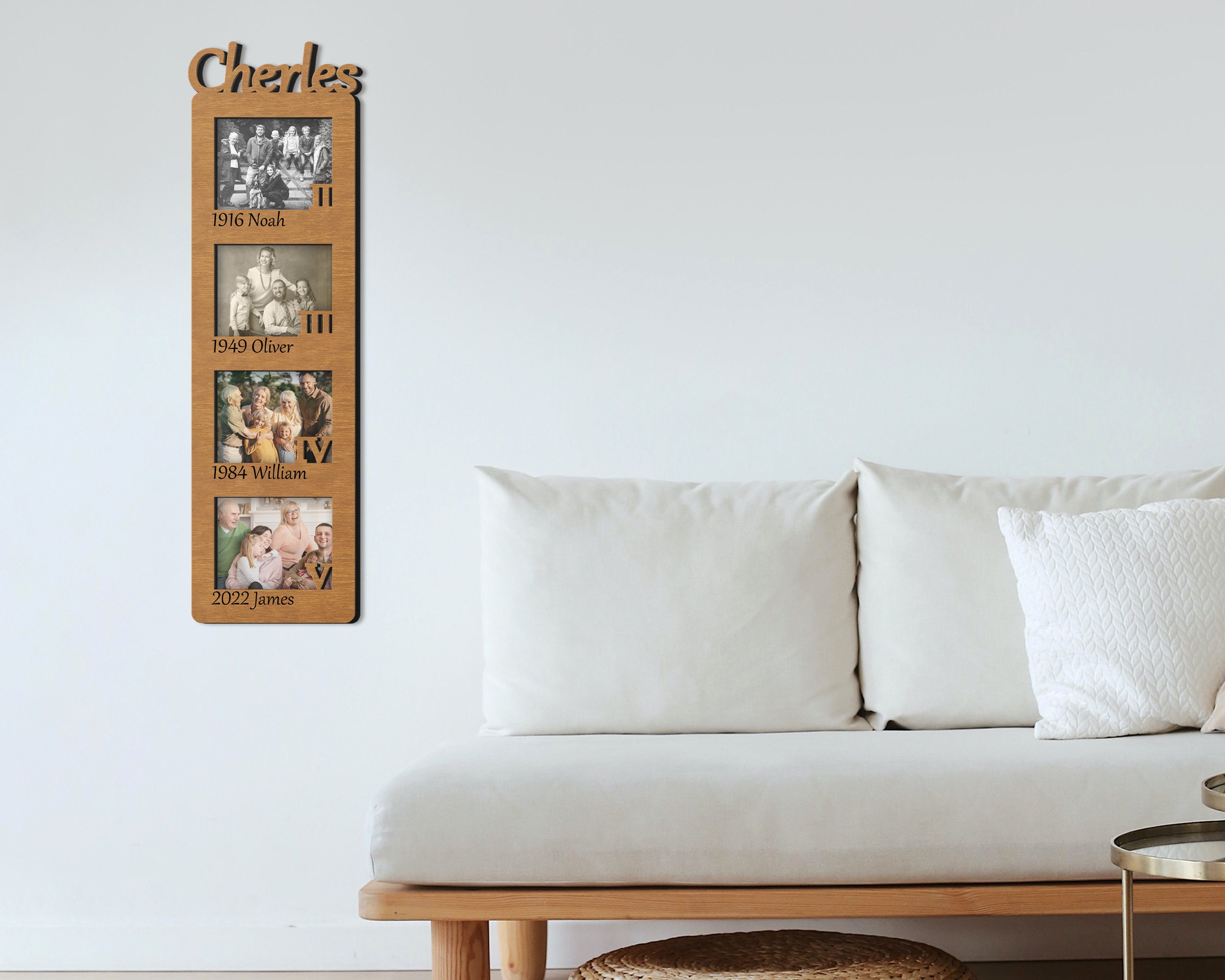 Personalized Name Engraving 4 Generations Picture Frame Collage Custom ...