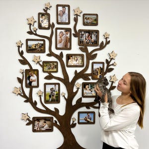 Personalized Family Photo Collage - Mother&#39;s Day Gift - Custom Family Tree Frame - Genealogy Wall Decor for Grandma - Gifts for Mom to Be