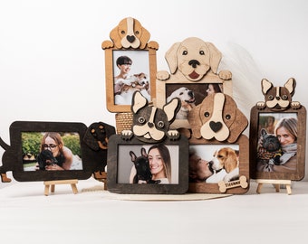 Pet-themed decor for Dog mom & dad Custom dog breed photo frame Bespoke puppy present Personalized pet lover gift Family picture bed frames
