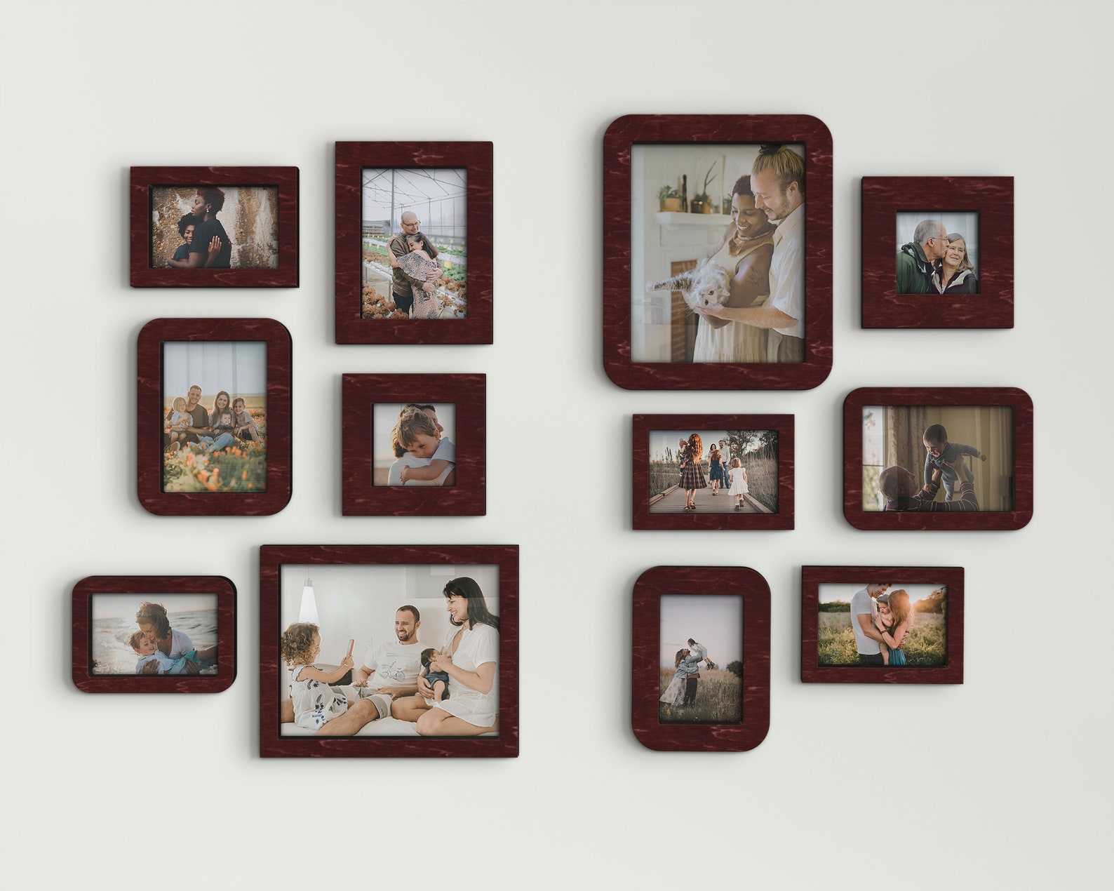 Wooden Picture Frame Collage 12 Piece Picture Frame Set Custom Color ...