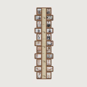 Aangepaste houten groeimeter met foto's Groeiliniaal voor kinderen Decor kinderkamer Verjaardagscadeau voor kind Baby mijlpaal Fotolijstcollage