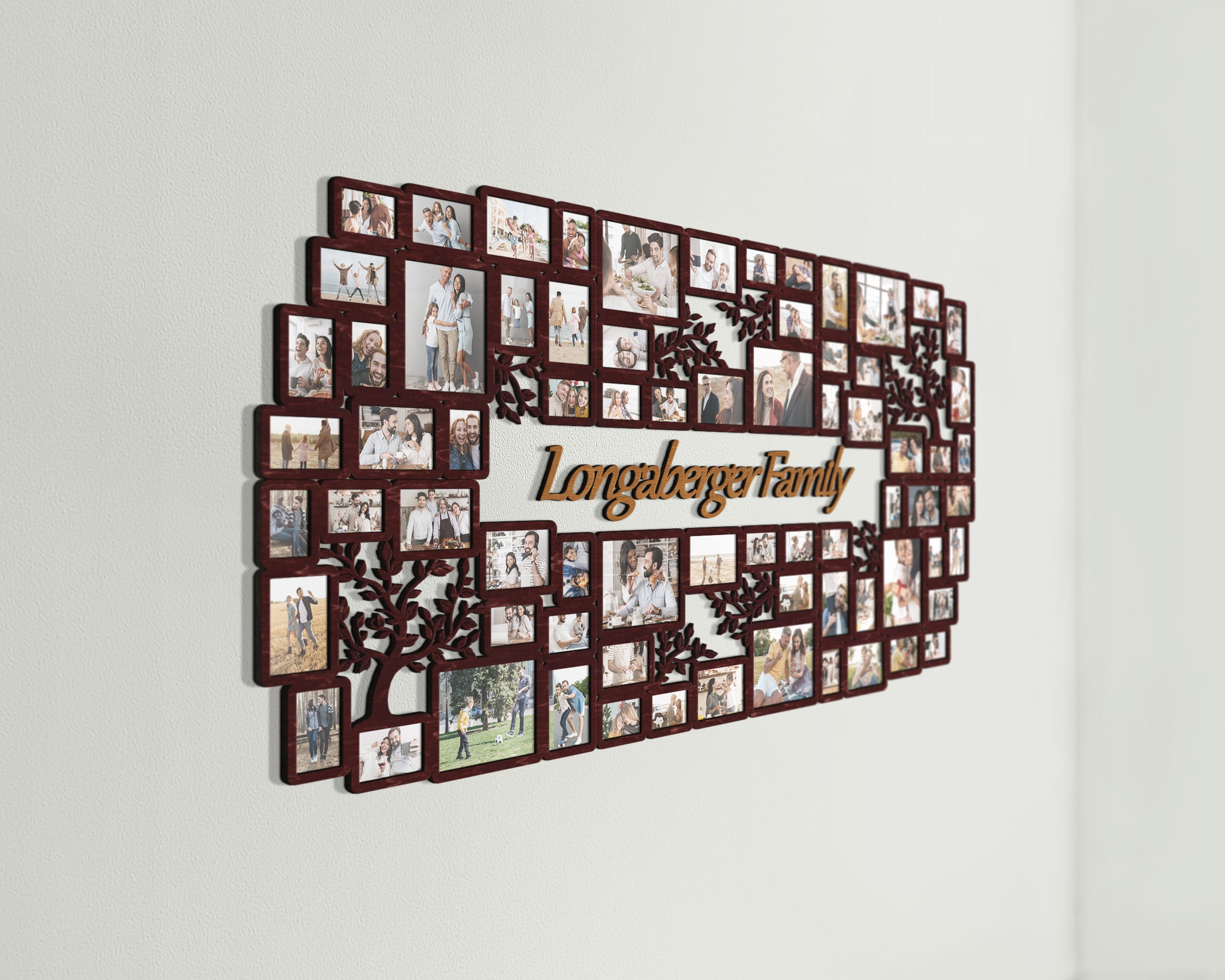 Picture Frame Color:green Personalized Wooden Picture Frame Collage XXXL Wall Centerpiece Large ...