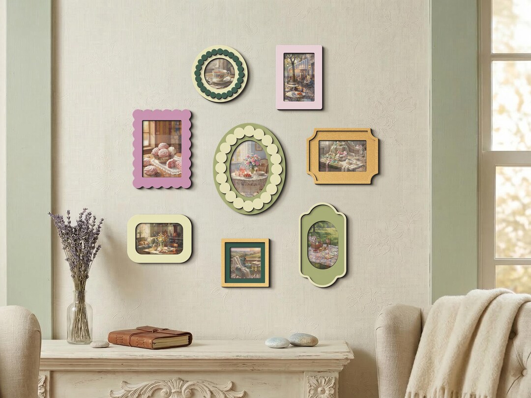 Colorful Small Frame Colorful Small Gallery Frame Set – Wooden Wall Photo Frames for Mom - Etsy