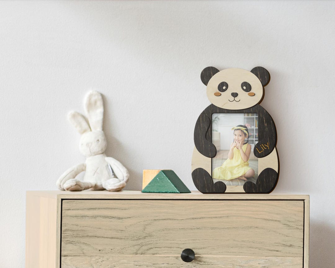 Personalized Panda Photo Frame - Custom Kids Room Decor, Christmas Gift ...