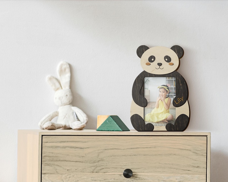 Personalized Panda Photo Frame - Custom Kids Room Decor, Christmas Gift ...