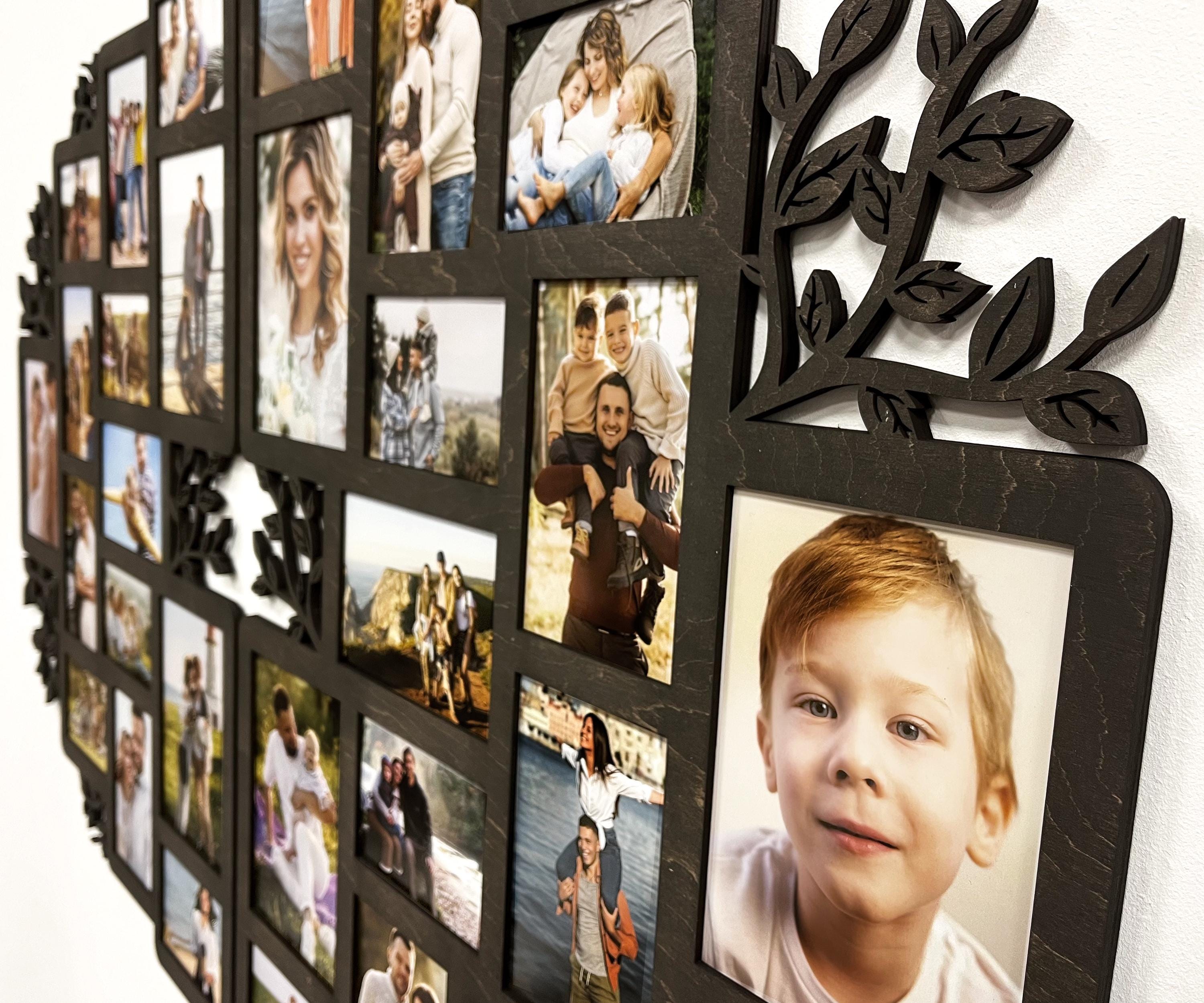 Spltt Frame Split Family Picture Frame Collage Wooden Family Tree Wall Decor Custom ...