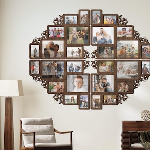 Custom picture frame collage Photo wall decor Wedding anniversary gift for wife Family wall gallery Multiple frames Birthday gift Home decor