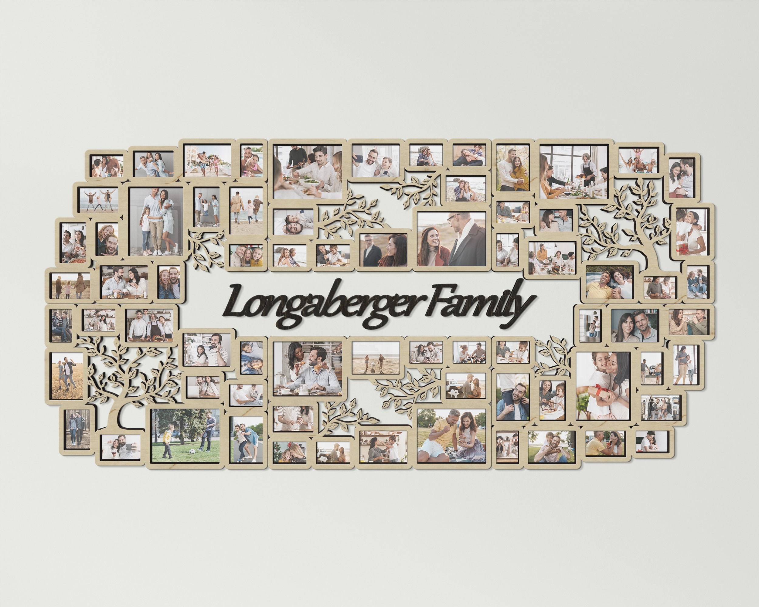 Picture Frame Color:green Personalized Wooden Picture Frame Collage XXXL Wall Centerpiece Large ...