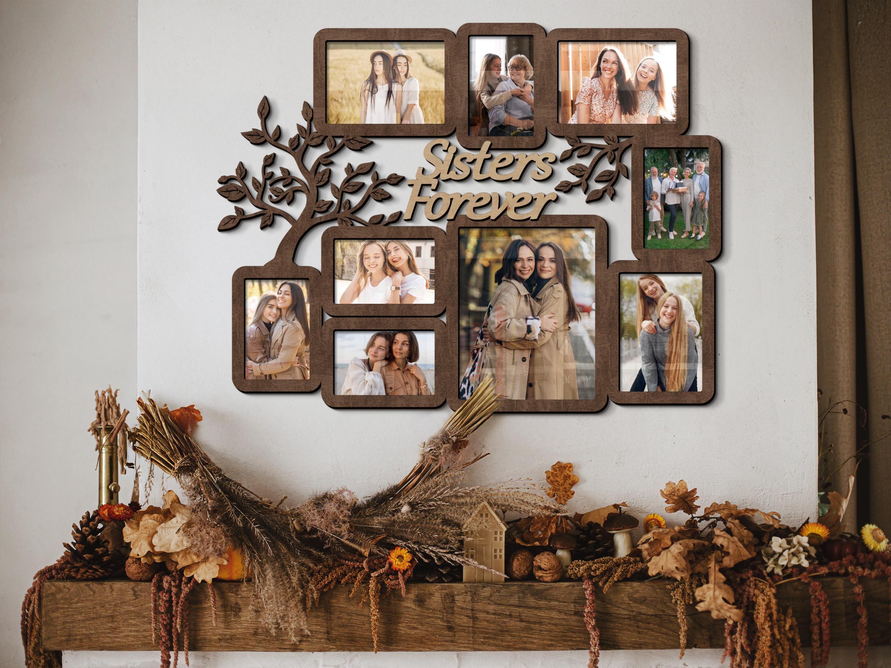 Personalized Wooden Family Tree Photo Collage: Gallery Wall Art - Etsy
