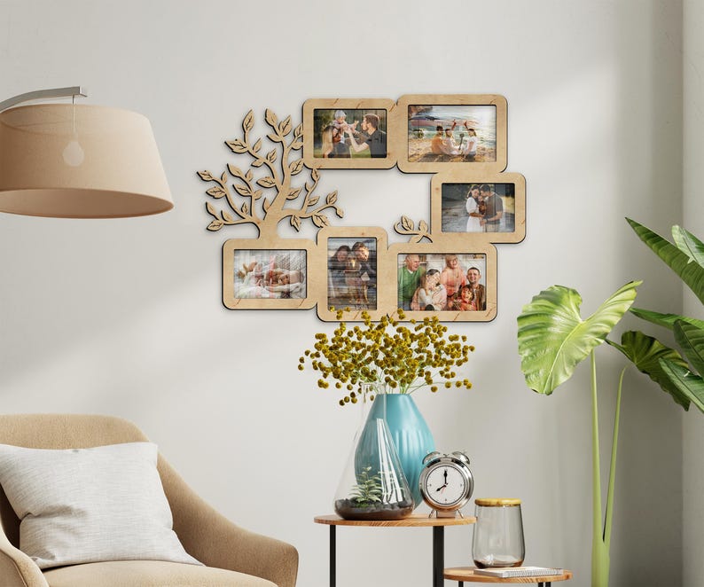 Frame picture frames wall photo M-size Family tree collage Collage picture frame Bilderrahmen collage Photo collage frame Wooden family tree