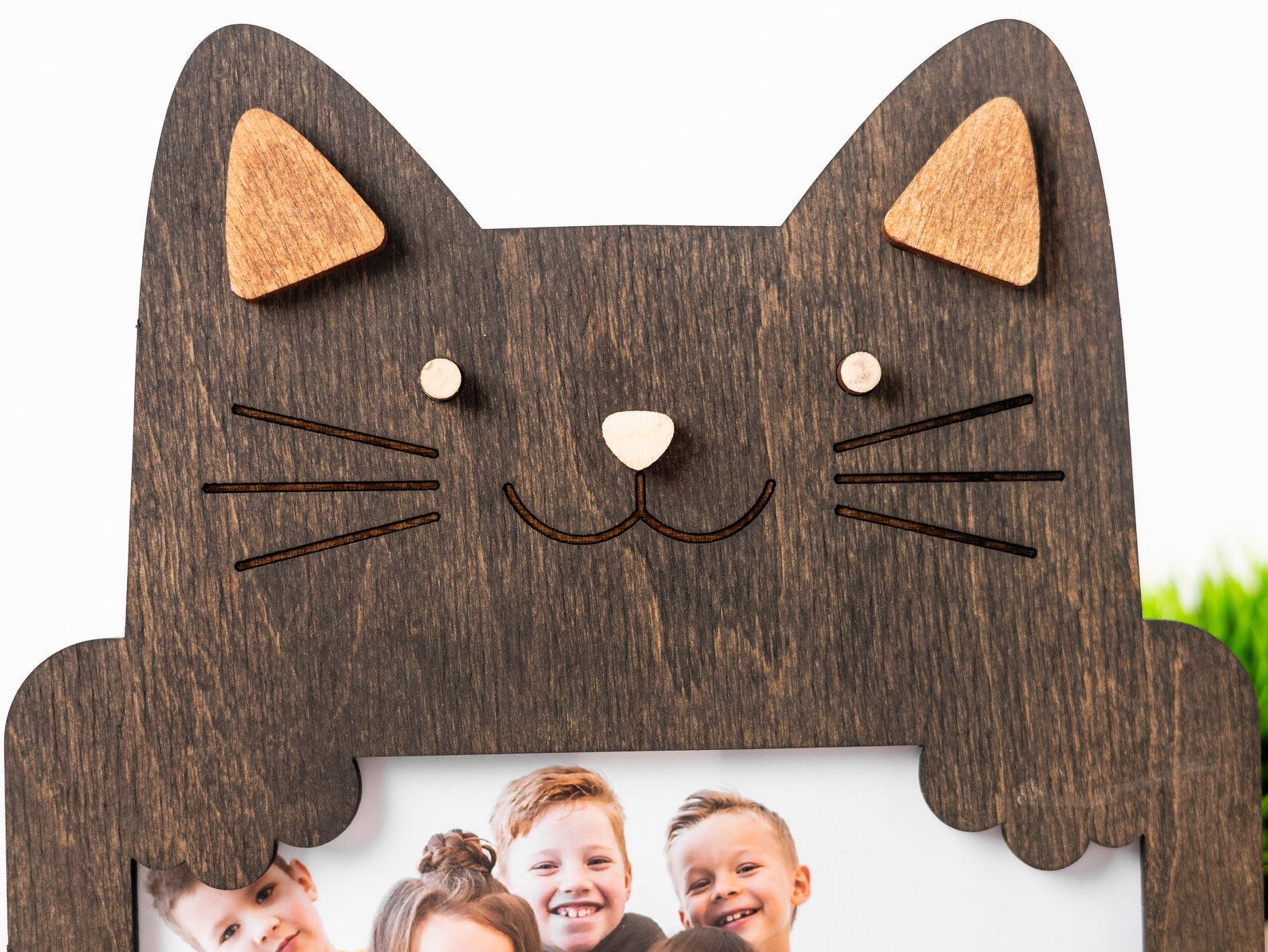 Mini Cat Picture Frame Personalized Cat Photo Frame Custom Color 4x6 Photo Frame Black Cat ...