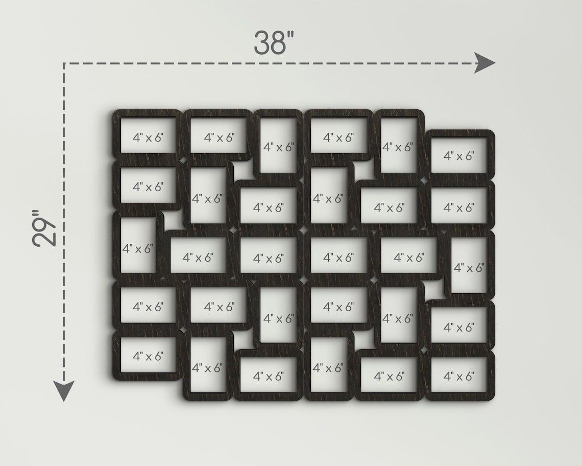 マルチカラーフォトフレームウォールギャラリー30枚の写真の大きな額縁