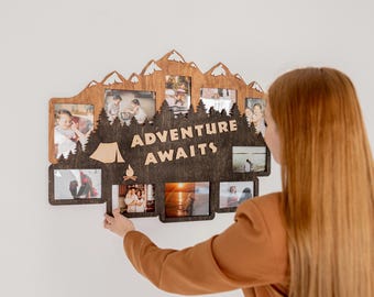 Porta-retratos para casal na montanha – Nossa maior aventura, presente de Dia dos Namorados, história de amor personalizada em trilhas, presente de aniversário de casamento para viajantes.