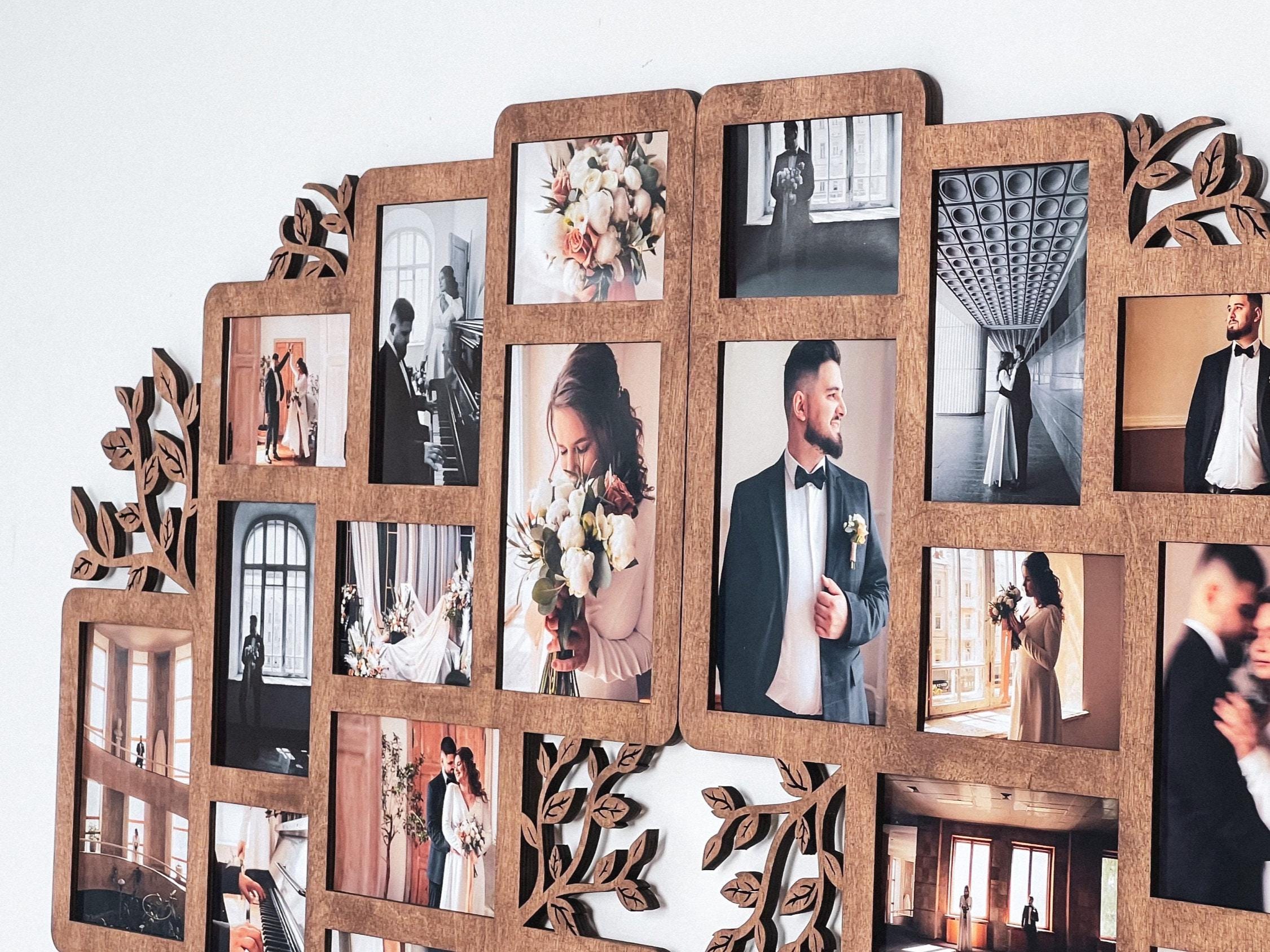 Diffret Photo Frame Design Wooden Picture Frame Collage Unique Split Design 28 Photo Openings ...