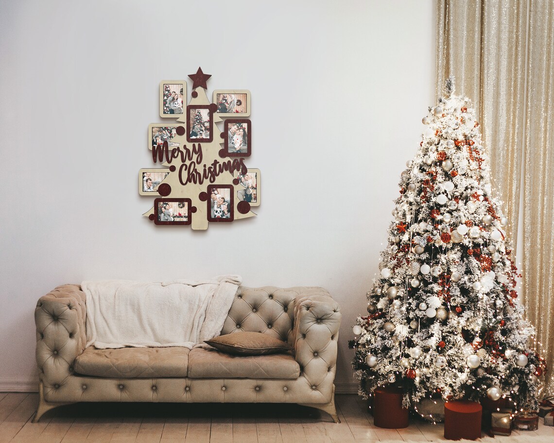Wallmounted Christmas Tree Picture Frame Collage First Etsy