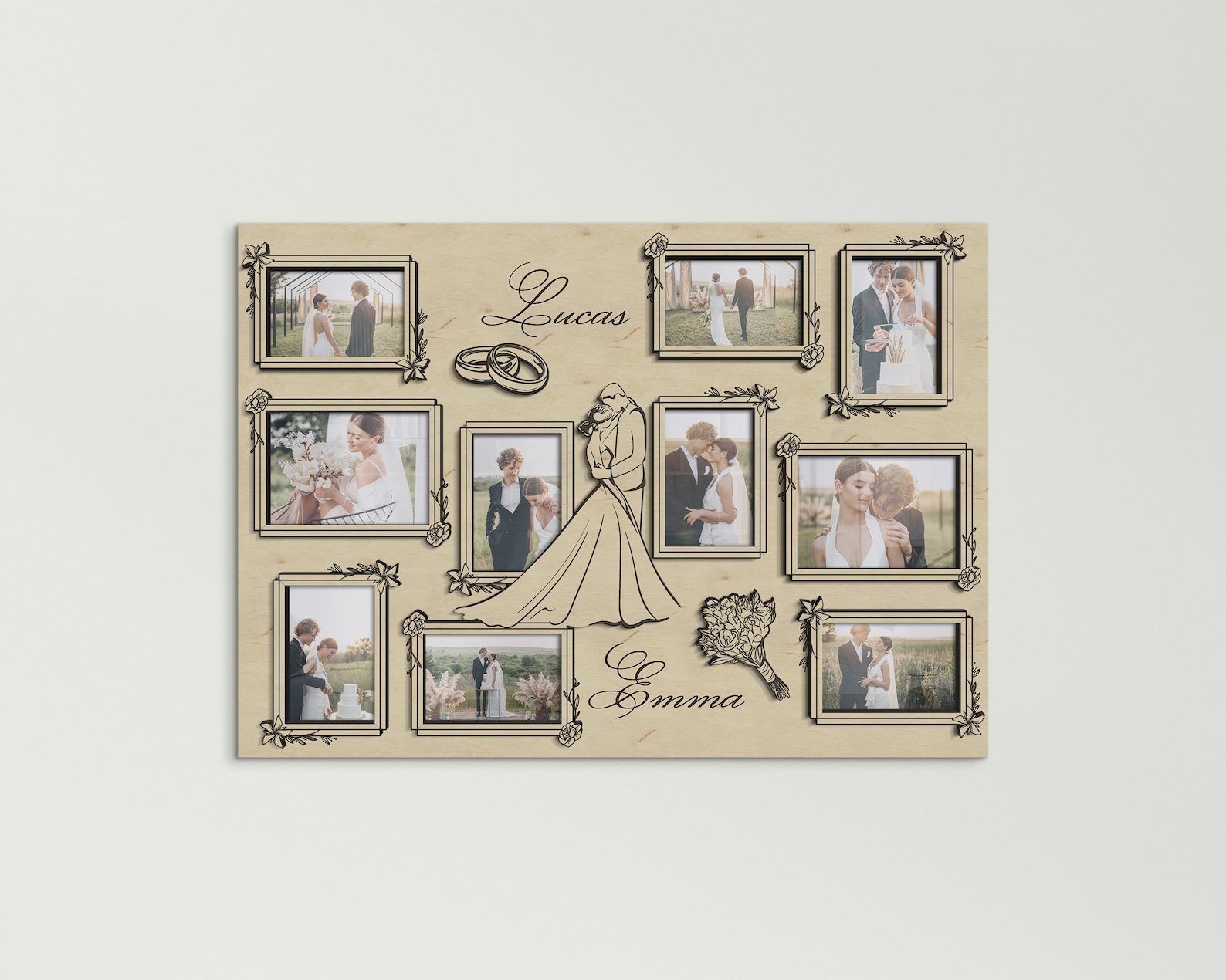 Personalized Wedding Frame Custom Engagement Frame Bride Gift Groom ...