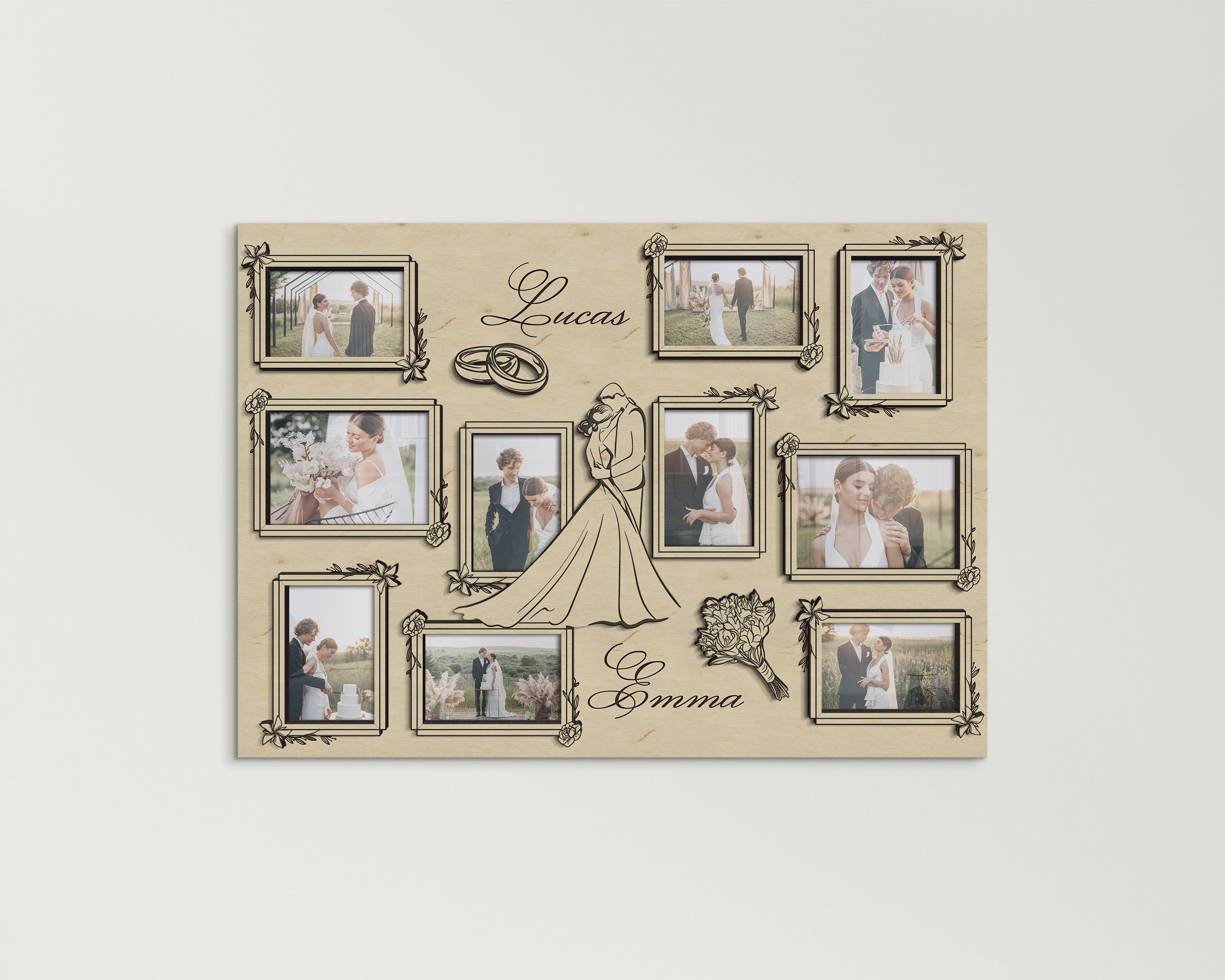 Wedding Frames With Eucalyptus, Custom Picture Frames, 4x6 Picture Frame  With Greenery, Rustic White and Green Frame, Custom Photo Frames 