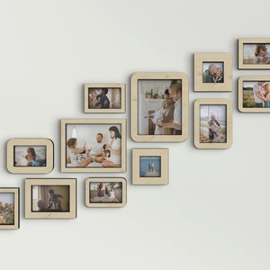 Väggmonterad trappram i specialfärg 12-delat fotoramscollage Väggdekor med flera ramar Fotovägggalleri Minimalistisk väggkonst