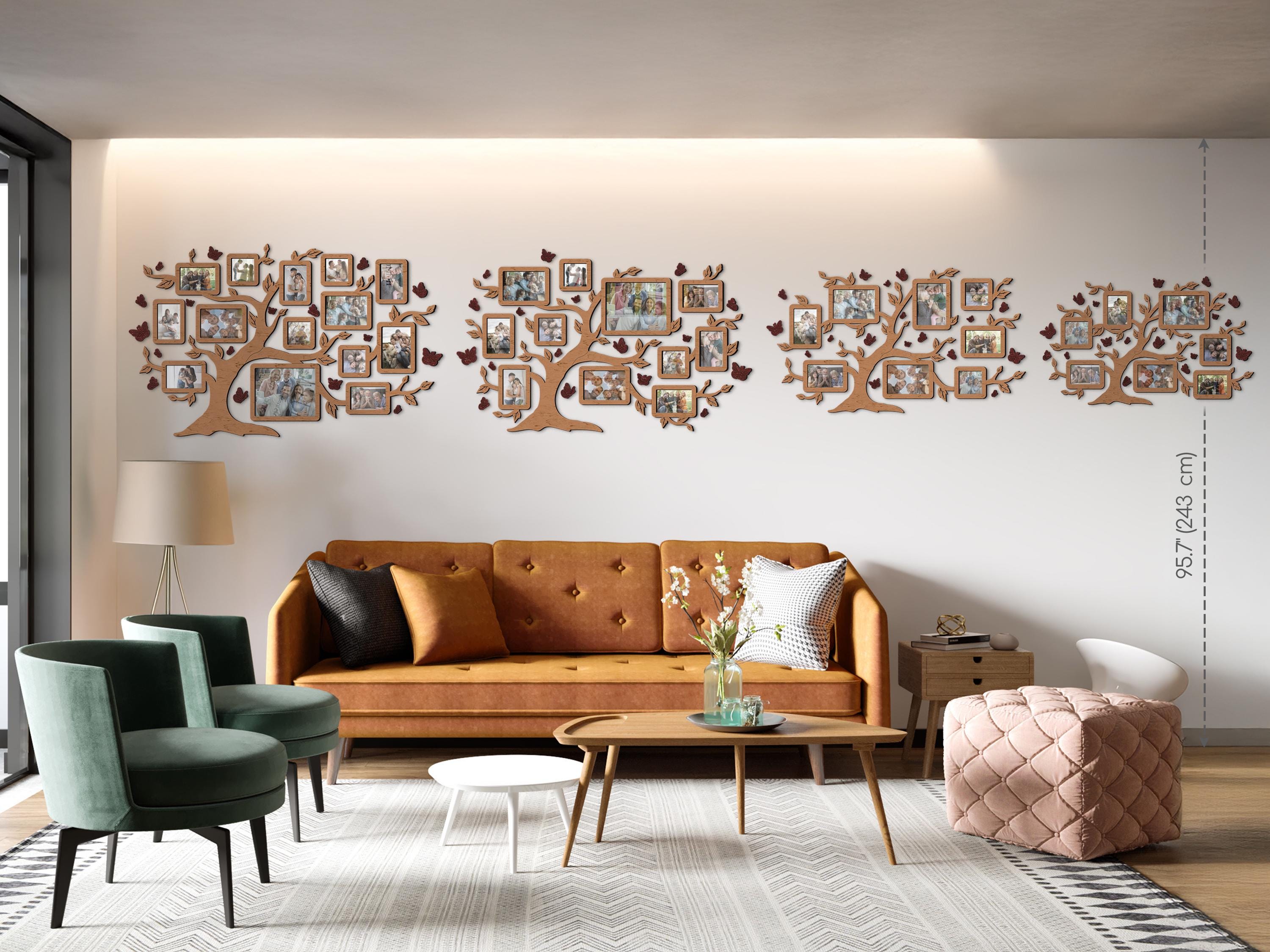 Wooden Family Tree Wall Art Collage Picture Frames for Wall Butterfly ...