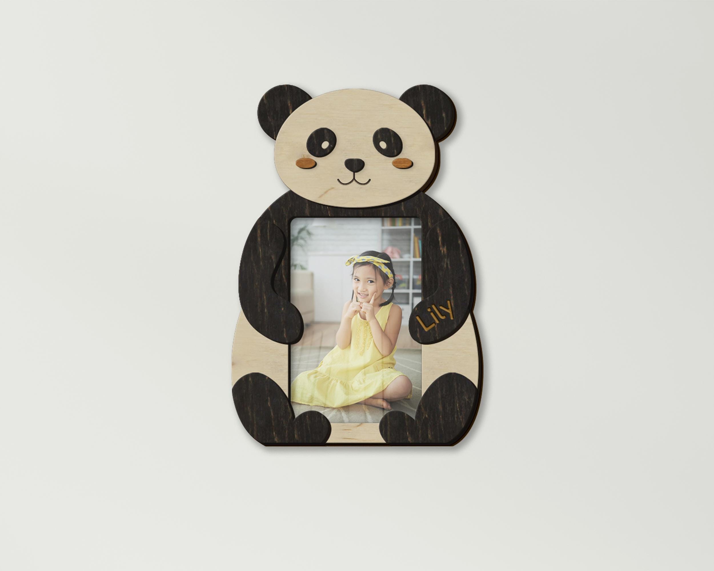 Cute Panda Photo Frame With Engraved Name Mom to Be Gift Personalized ...
