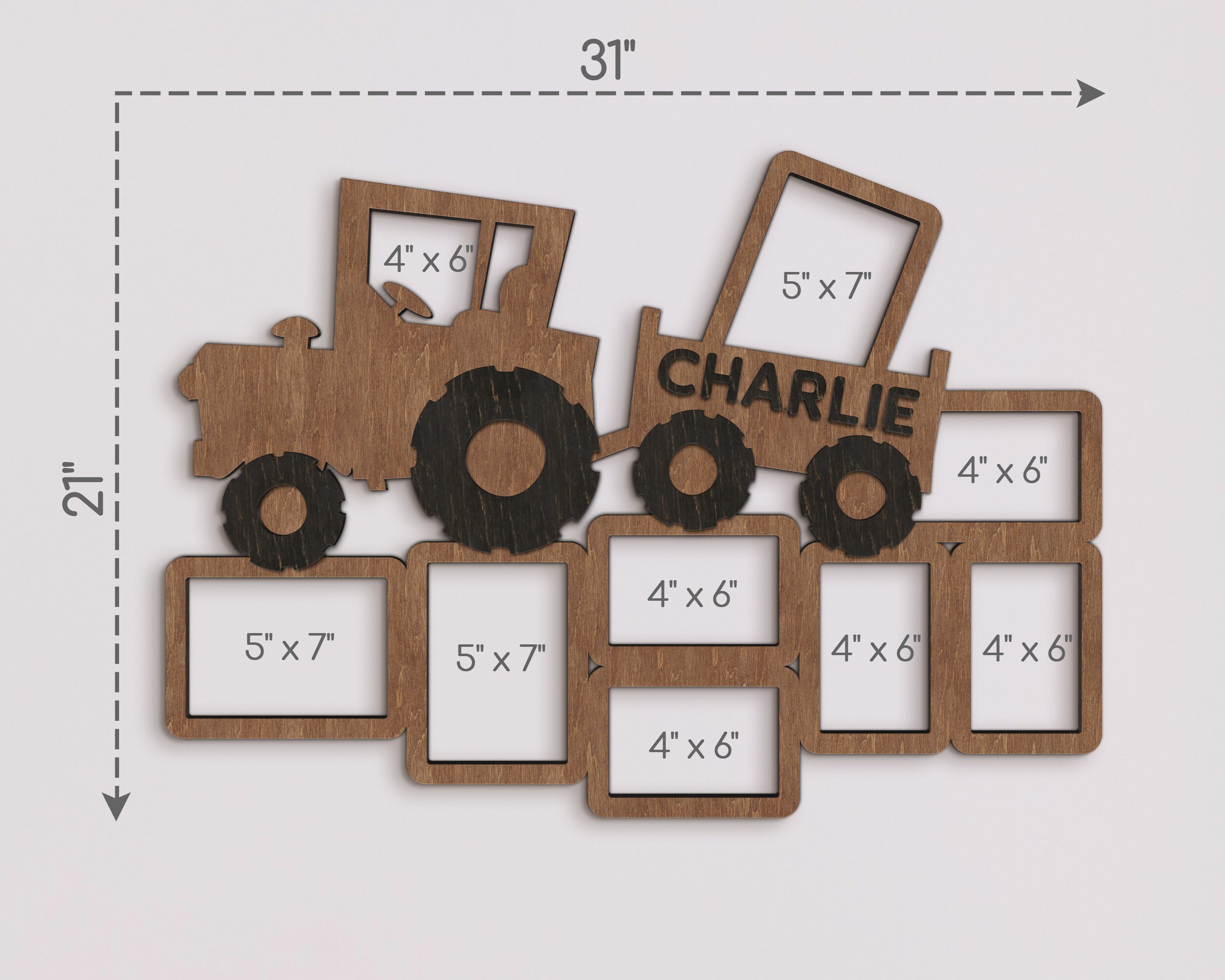 Tractor photo frame set Farmer gift Tractor birthday Truck Etsy