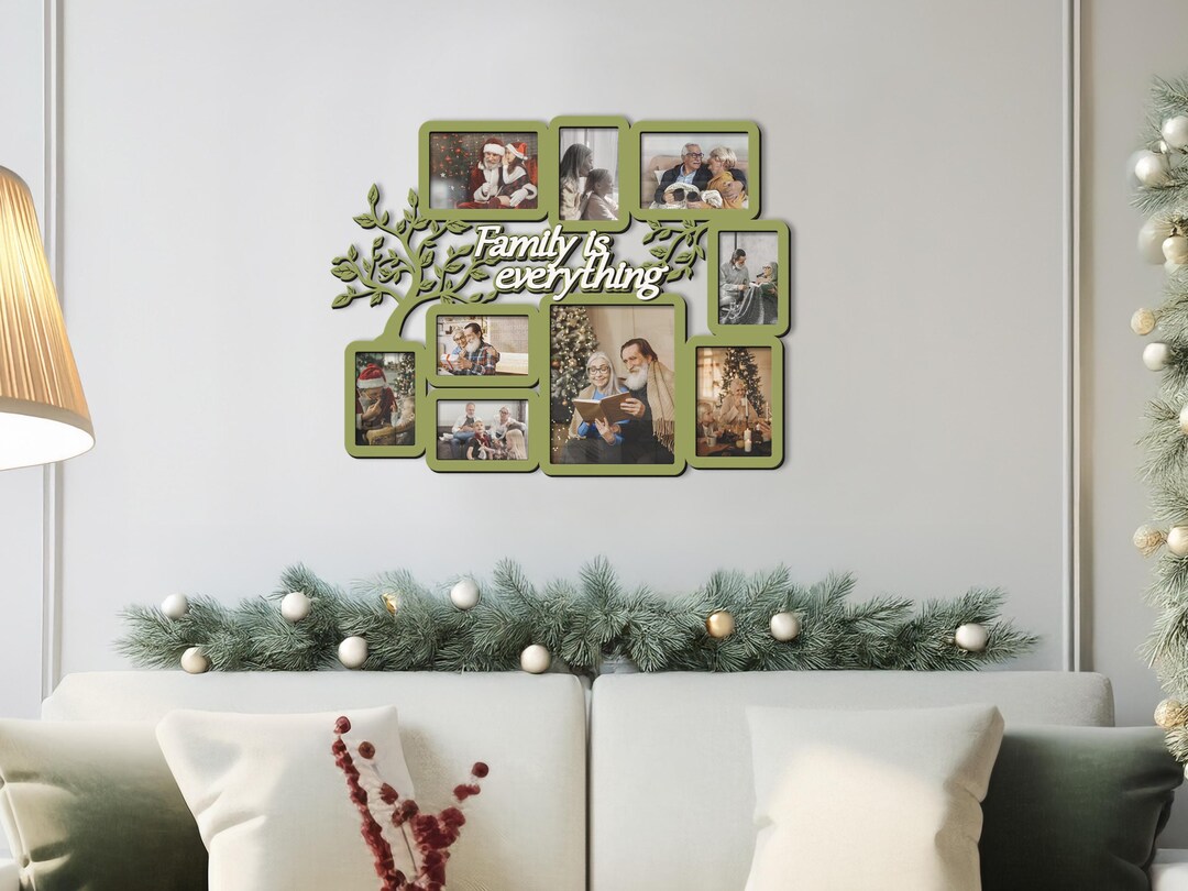 Personalized Family Tree Photo Collage Frame – Custom Gallery Wall Art ...