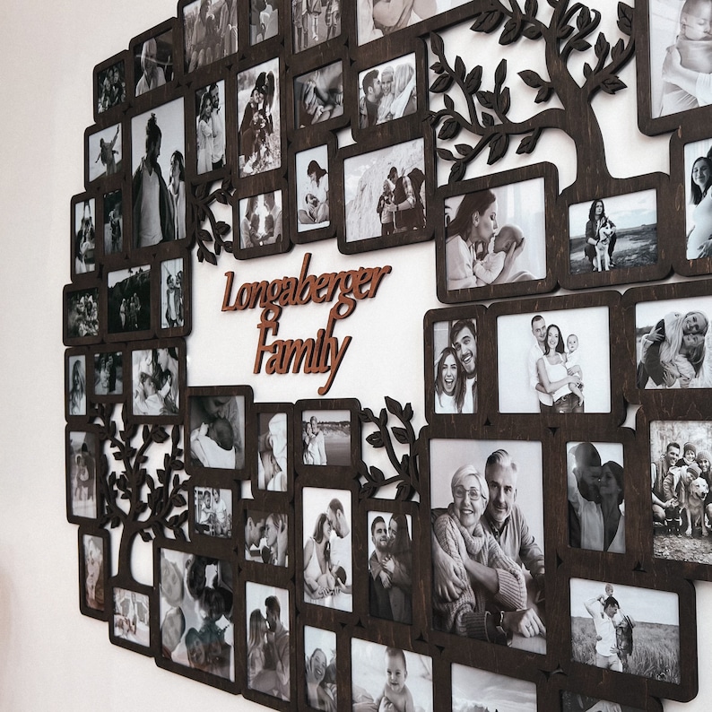 Personalized Photo Frame Collage Large Family Tree Wall Decor Family ...
