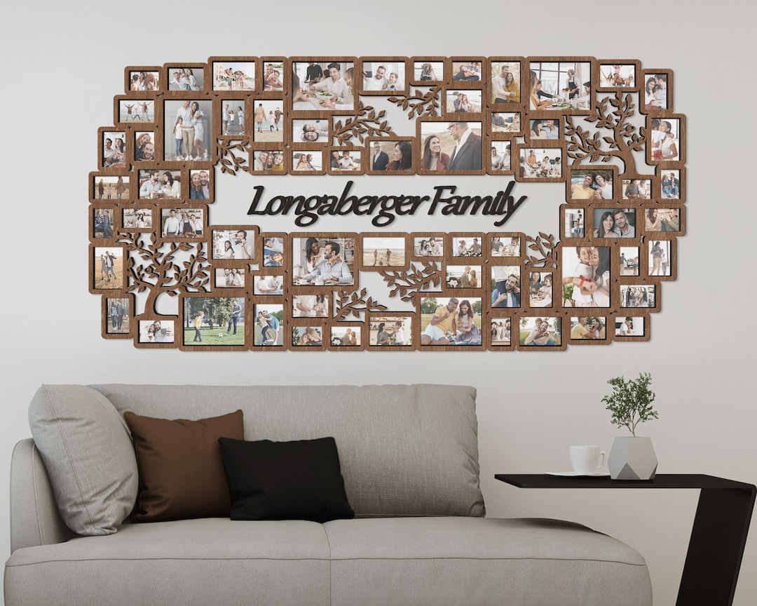 Personalized Wooden Picture Frame Collage XXXL Wall Centerpiece