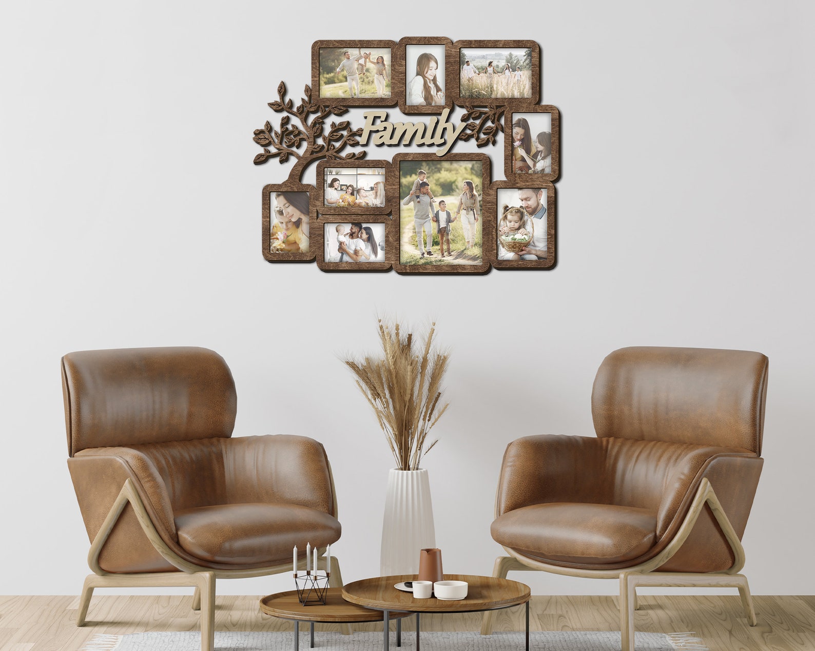 Family Tree Picture Frame Collage Rustic Home Decor Family Etsy