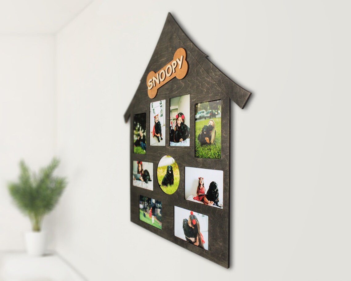 Custom dog photo frame collage Custom pet portrait Dog Etsy