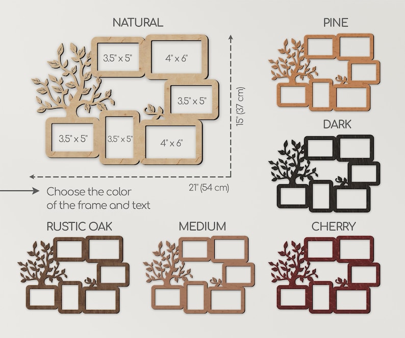 Frame picture frames wall photo M-size Family tree collage Collage picture frame Bilderrahmen collage Photo collage frame Wooden family tree