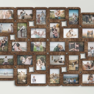 Wooden picture frame collage Large wall gallery Black Friday sale Multi photo frame 4x6 Family photo frame Wedding decor Anniversary gift