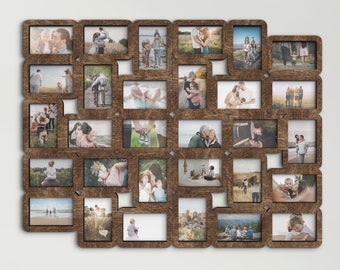 Collage de marcos de fotos de madera Galería de pared grande Oferta de Black Friday Marco de fotos múltiple 4x6 Marco de fotos familiar Decoración de boda Regalo de aniversario