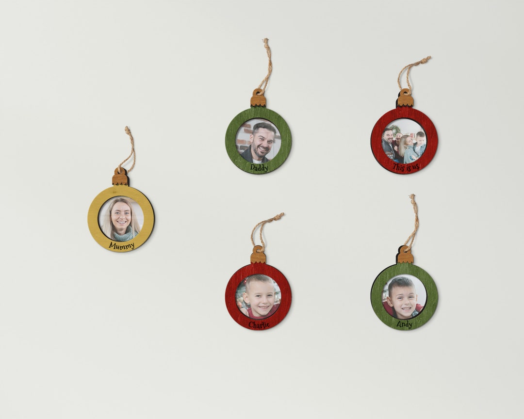 Personalized Picture Frame Christmas Tree Ornaments Custom Color